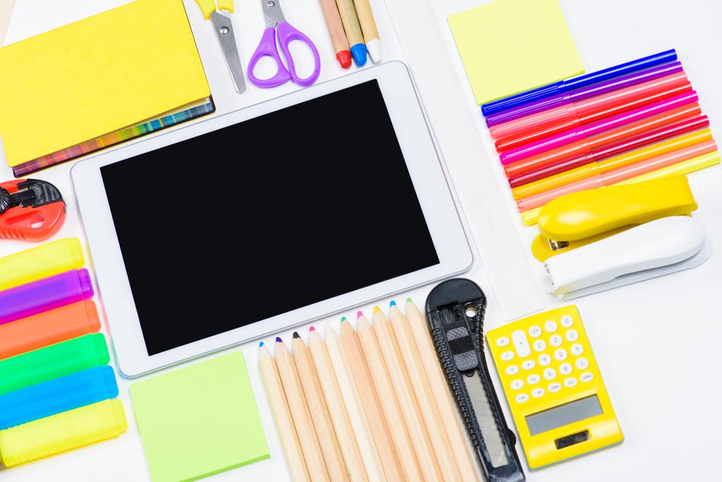 Office supplies and digital tablet  - Photo, Image