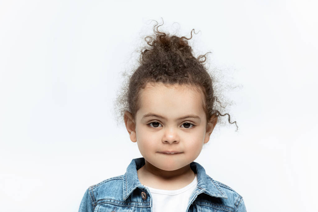 funny little kid girl in jeans - Photo, Image