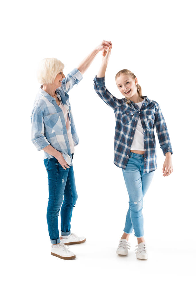grandchild dancing with grandmother  - Photo, Image