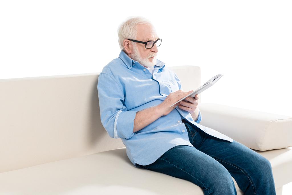 senior man reading book - Photo, Image