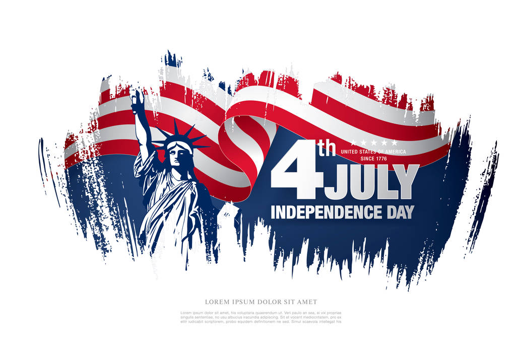 Αμερικανική σημαία ημέρας ανεξαρτησίας - Διάνυσμα, εικόνα