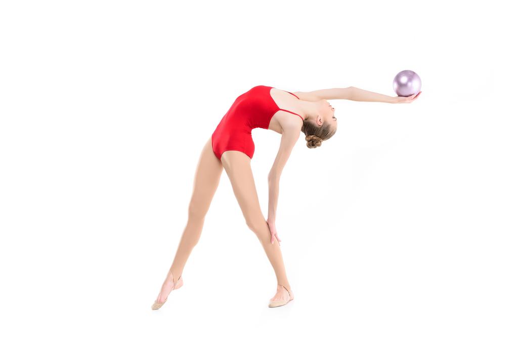 ритмічна гімнастка вправи з м'ячем
 - Фото, зображення