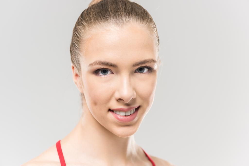 joven caucásico mujer rítmica gimnasta
 - Foto, imagen
