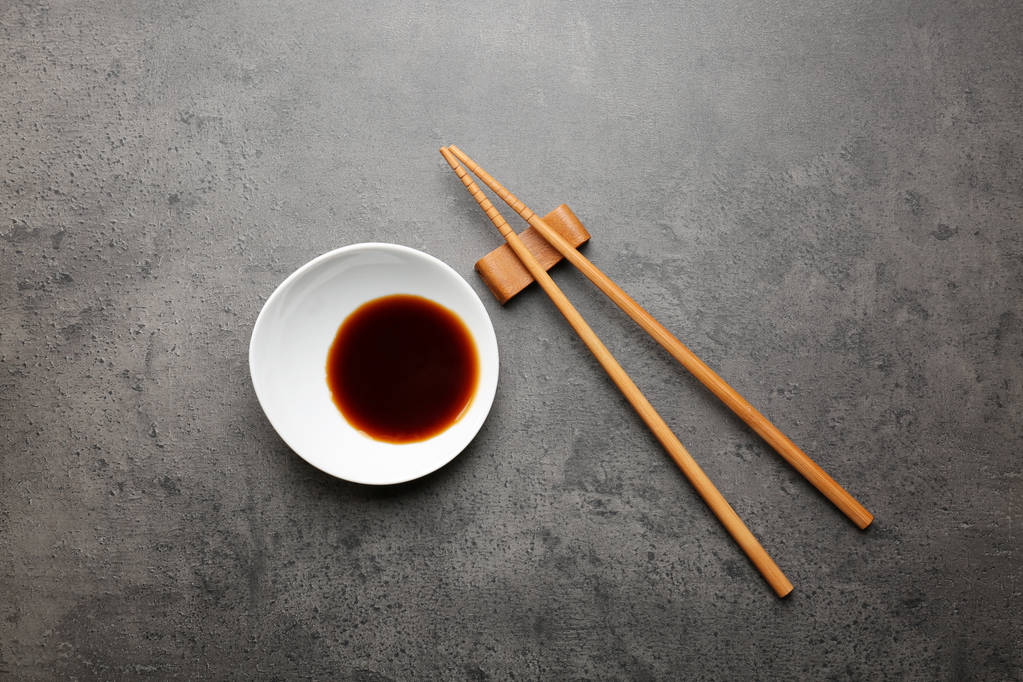 Composition with tasty soy sauce - Photo, Image
