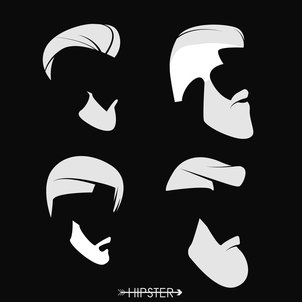 hommes hipster coiffures Set
 - Vecteur, image