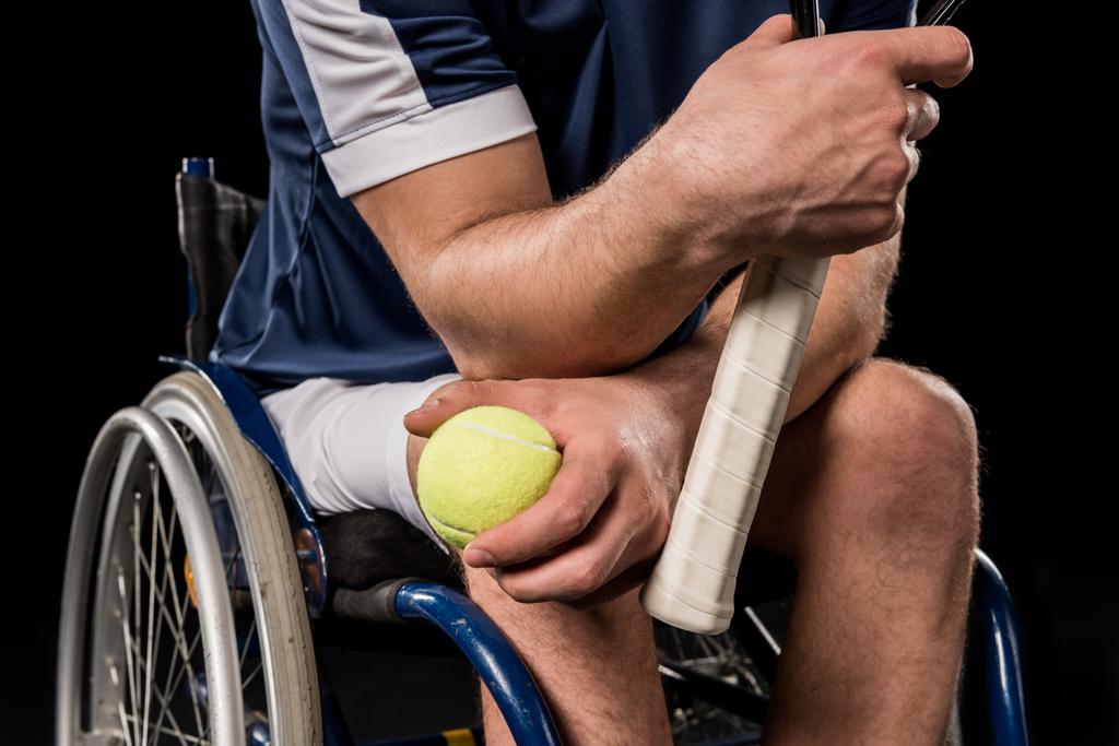 Tenisista na wózku inwalidzkim  - Zdjęcie, obraz