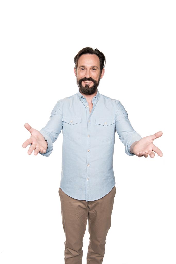 Bearded man gesturing  - Photo, Image