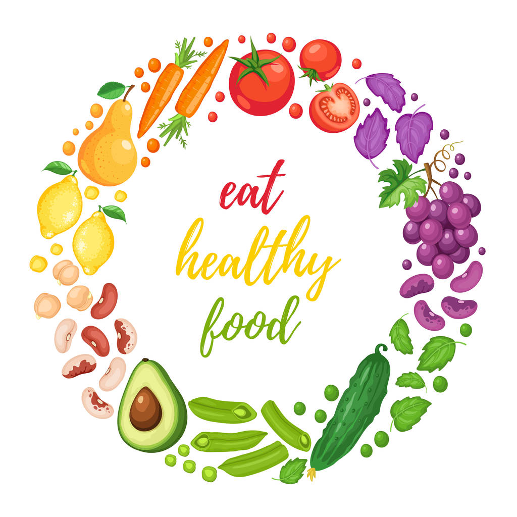 cartaz de alimentação saudável
 - Vetor, Imagem