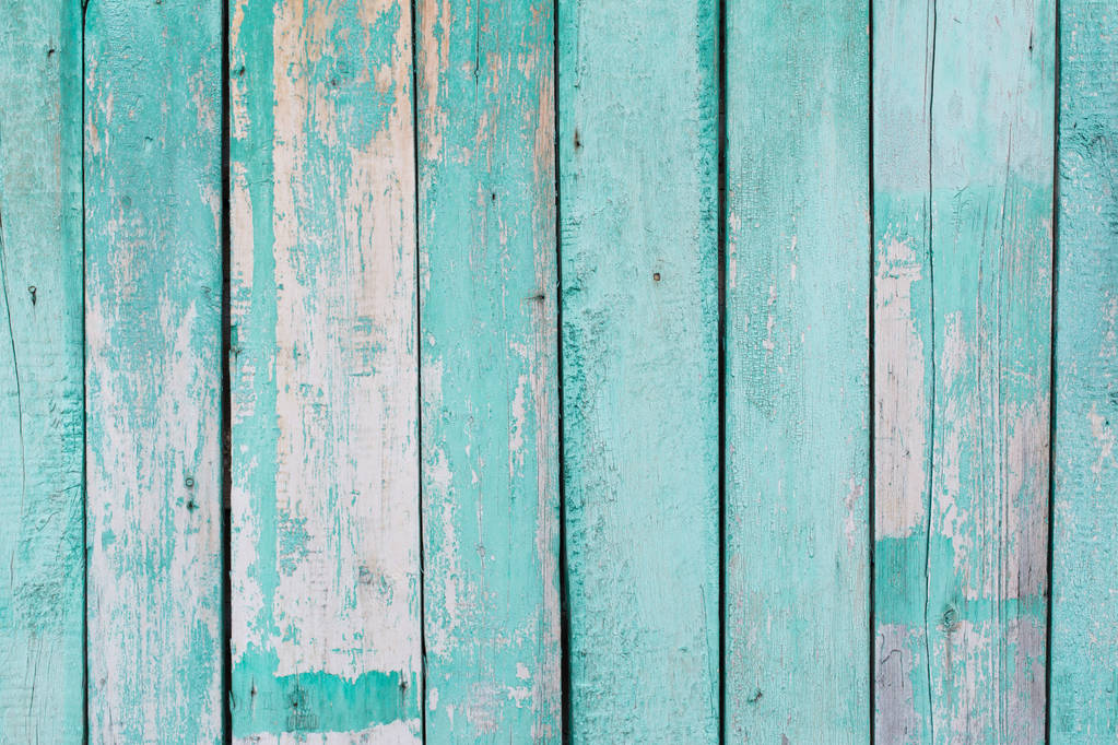 textuur van oude houten planken bedekt met groene verf - Foto, afbeelding
