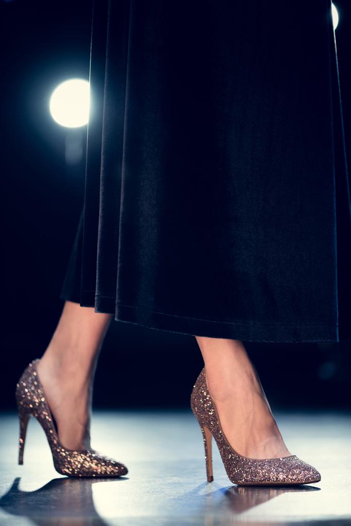 woman in glitter high heels - Photo, Image