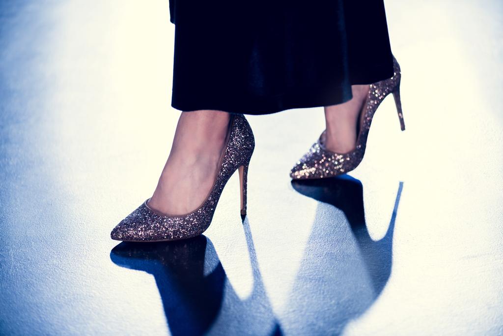 woman in glitter high heels - Photo, Image