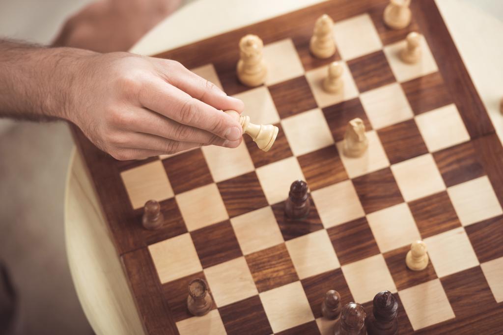 человек играет в шахматы
 - Фото, изображение