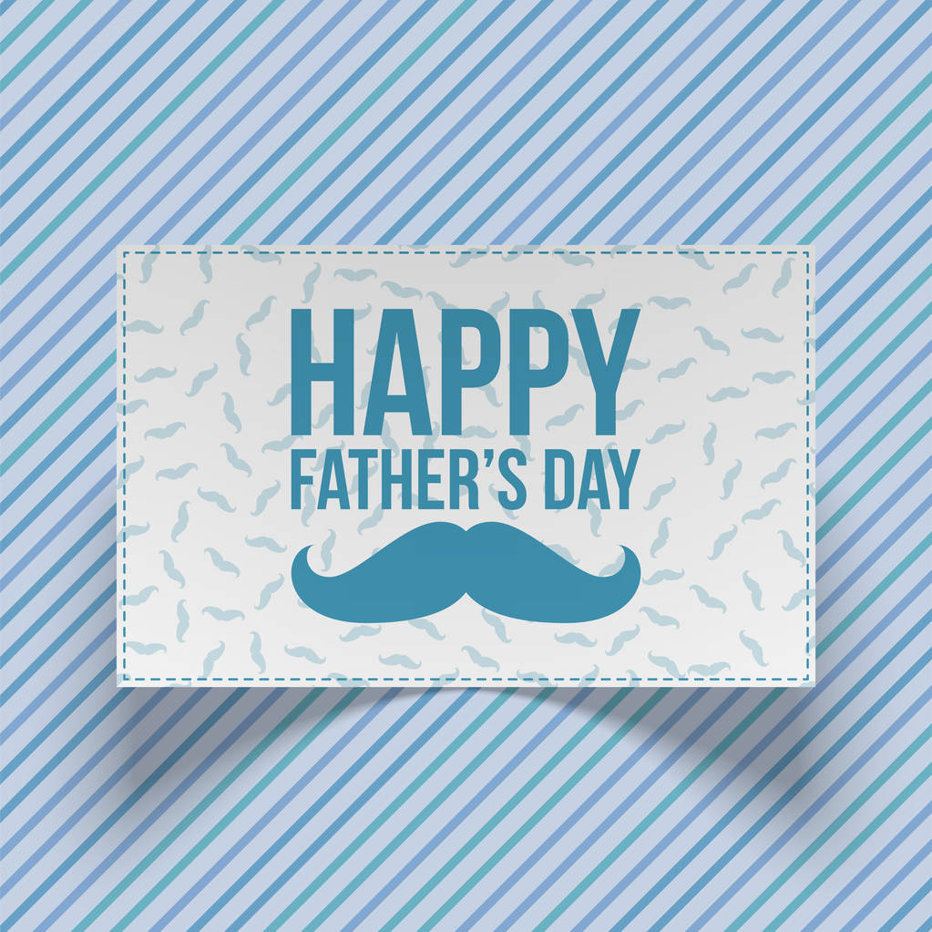 Dia dos Pais realista azul e branco Gift Card
 - Vetor, Imagem