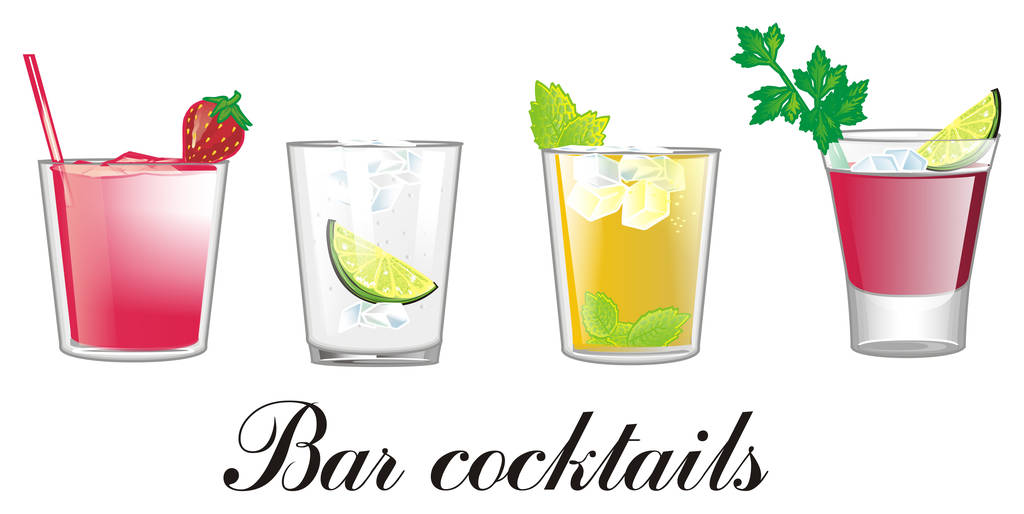vier farbige Cocktails - Foto, Bild