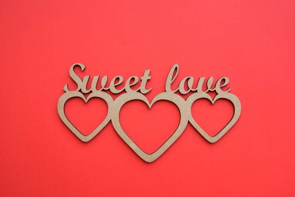 Coeurs avec pochoir Sweet love
 - Photo, image