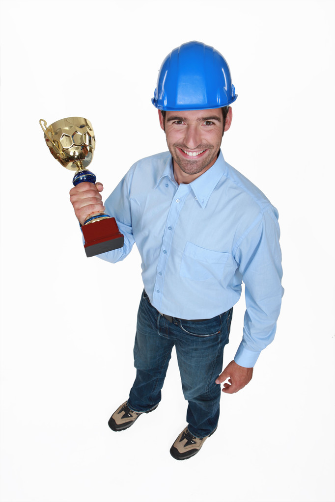 Architect with a trophy - Photo, Image