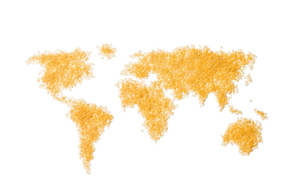 mapa del mundo hecho de pasta redonda
  - Foto, imagen