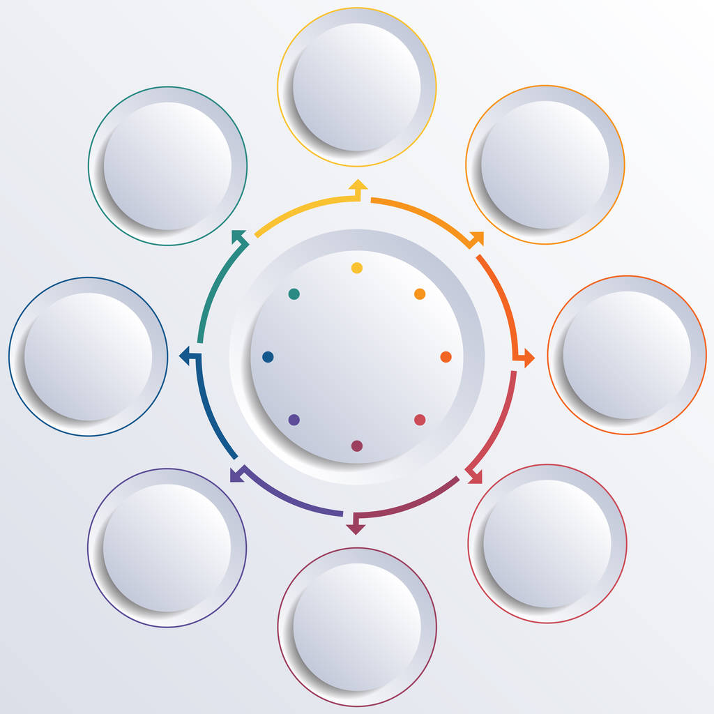 Eight circles round circle - Photo, Image