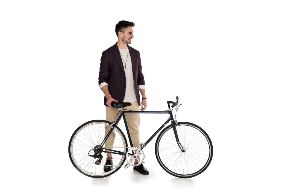 Jeune homme élégant avec vélo
  - Photo, image