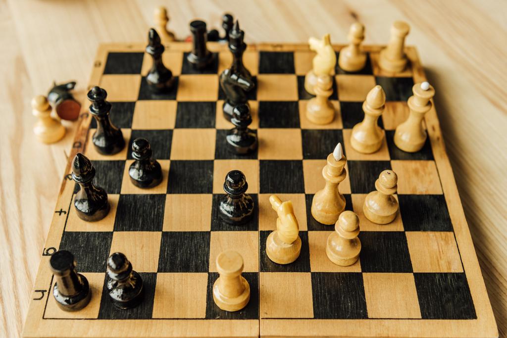 Chess board set during the game - Photo, Image