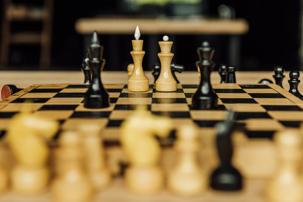 Chess board set during the game - Photo, Image
