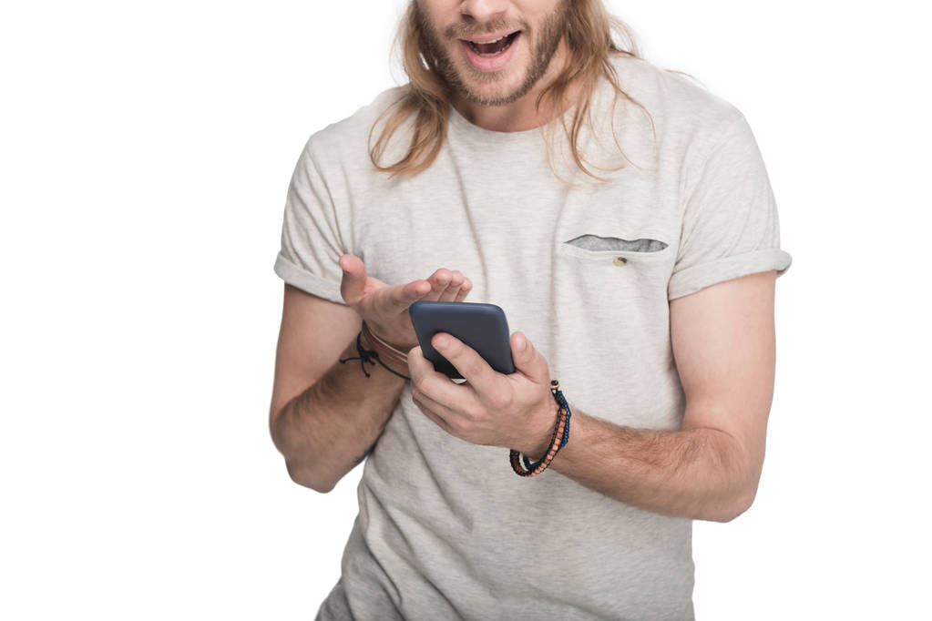 mies käyttää älypuhelinta - Valokuva, kuva
