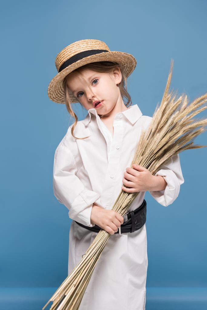 little girl with wheat ears  - Photo, Image