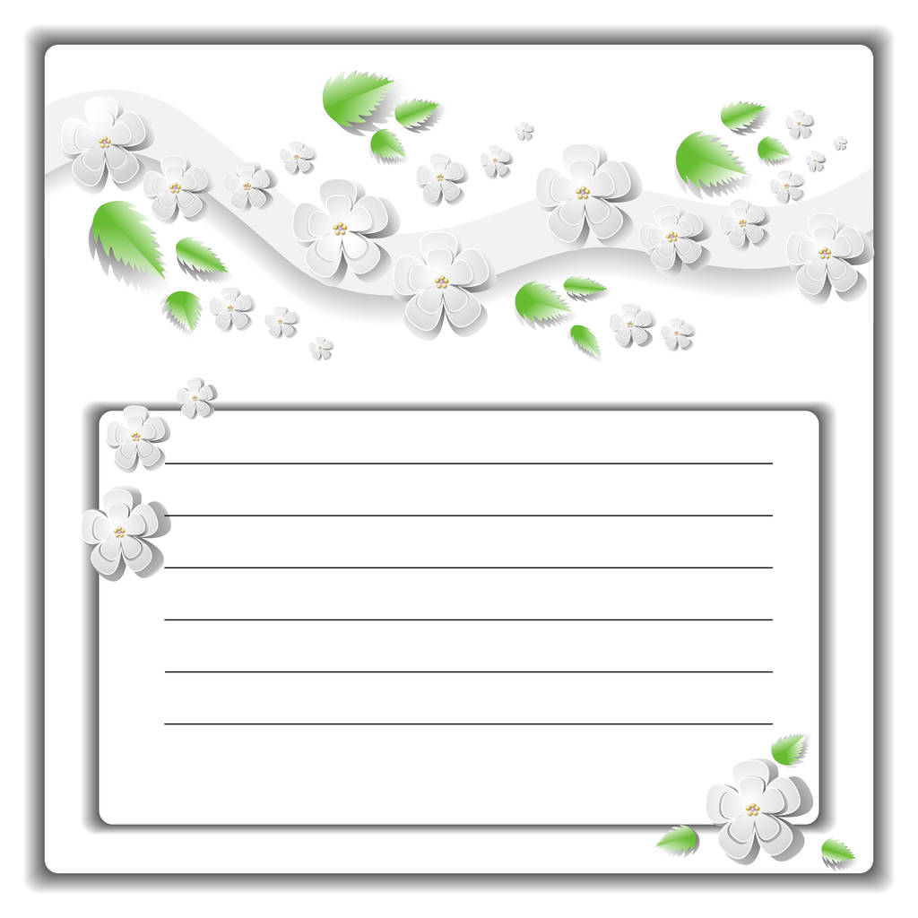 Cartão de saudação com flores de macieira
 - Vetor, Imagem