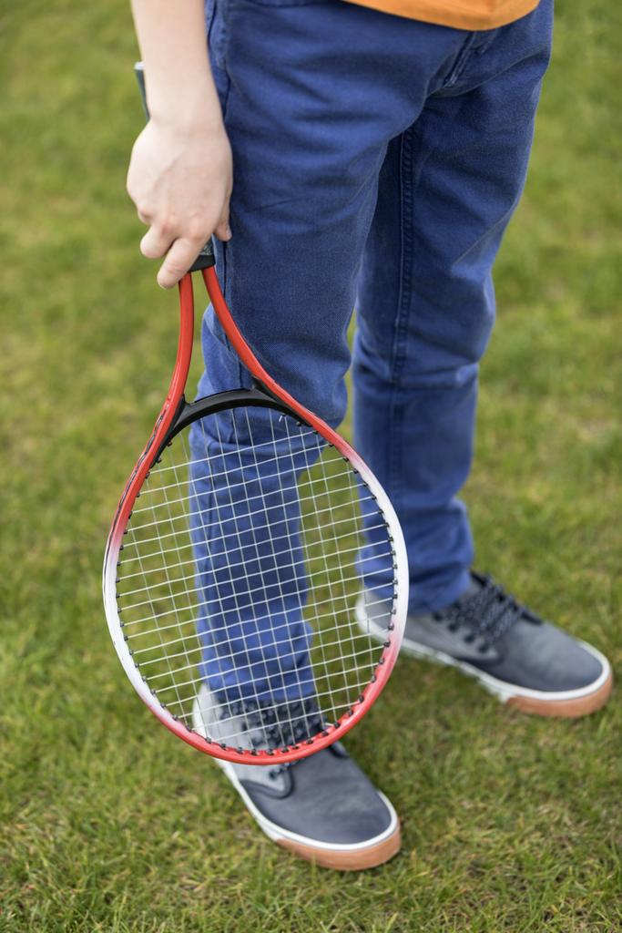 Boy with badminton racquet  - Photo, Image