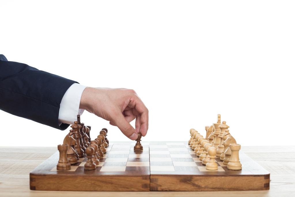 Homme d'affaires jouant aux échecs
 - Photo, image