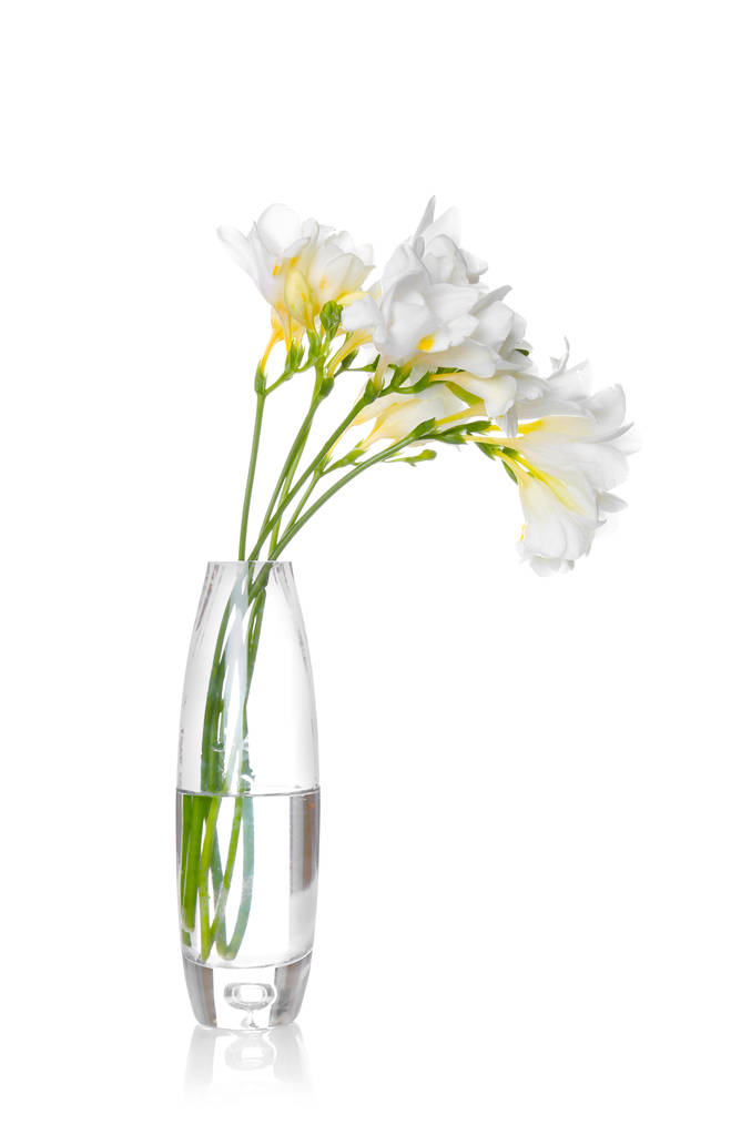 Üveg váza szép freesia  - Fotó, kép