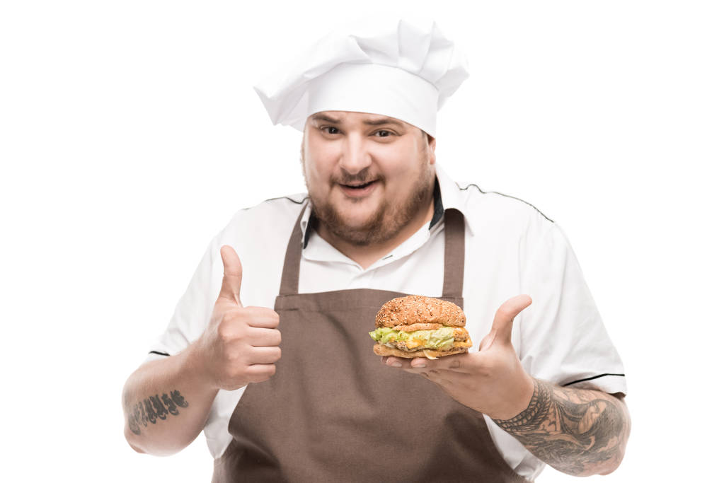 cooker with tasty burger - Photo, Image