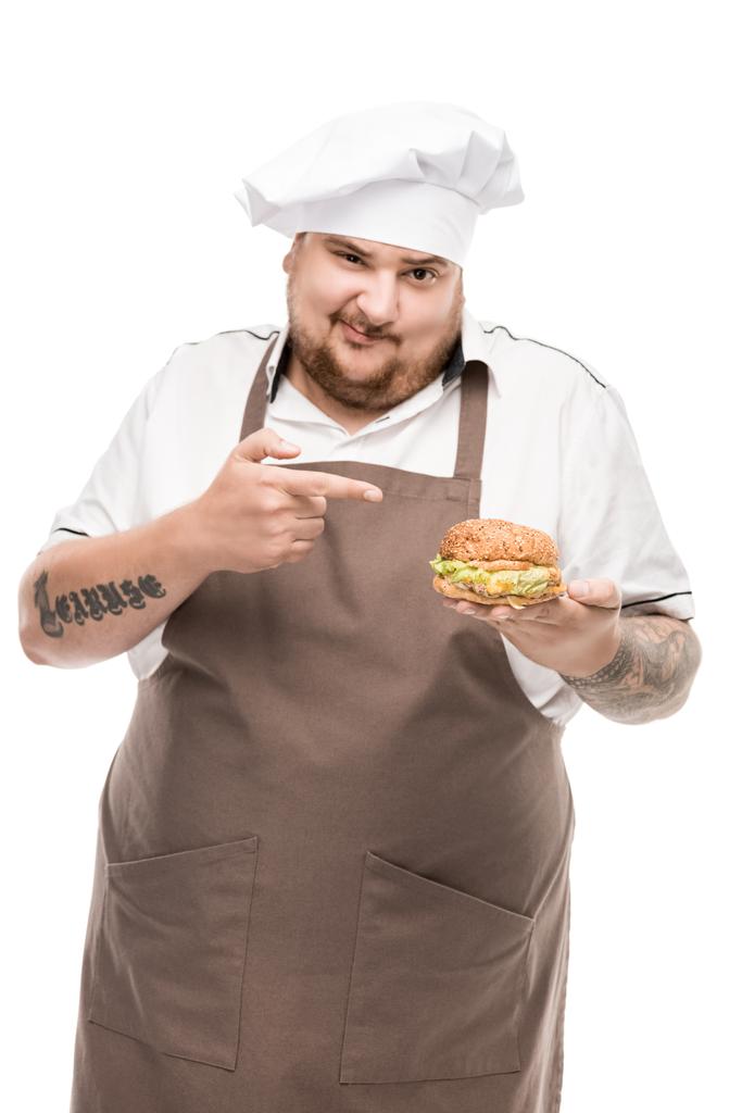 fornuis met smakelijke Hamburger - Foto, afbeelding