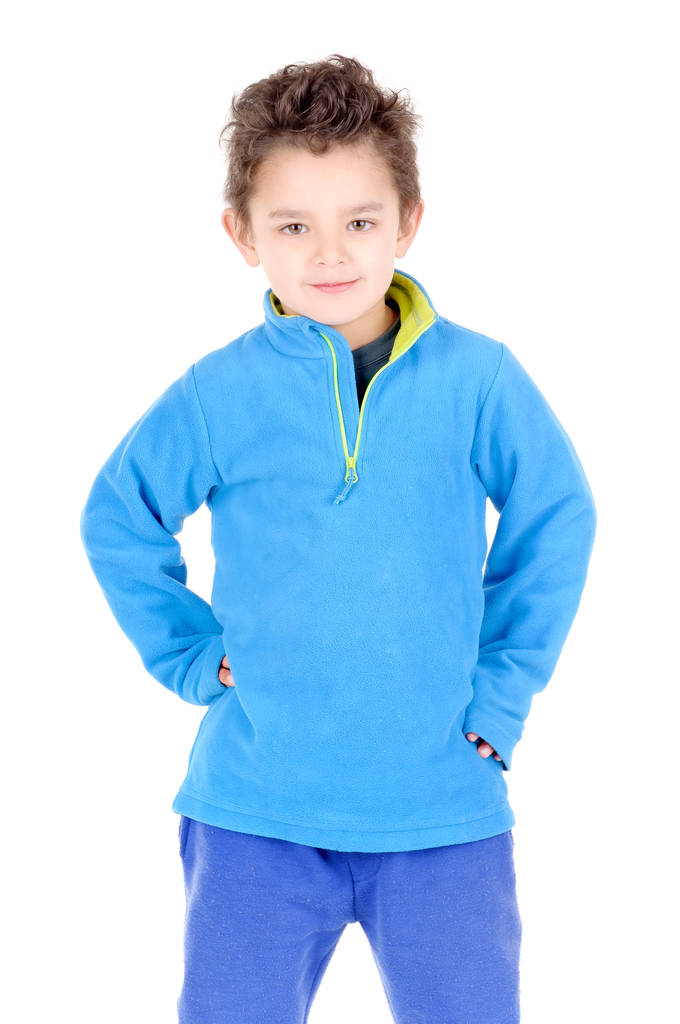 Маленький мальчик в синей спортивной одежде
  - Фото, изображение