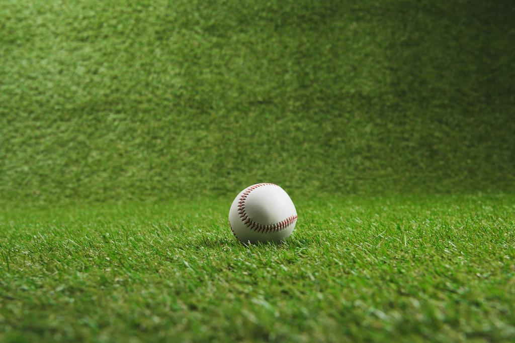 бейсбольний м'яч на траві
  - Фото, зображення