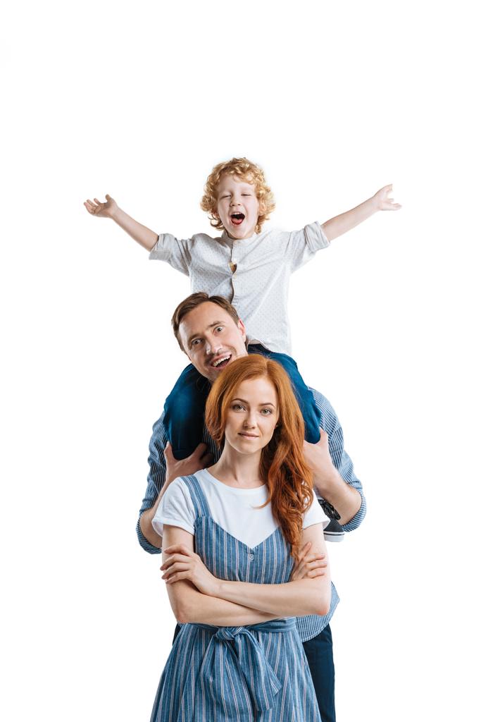 Счастливая семья с одним ребенком
  - Фото, изображение