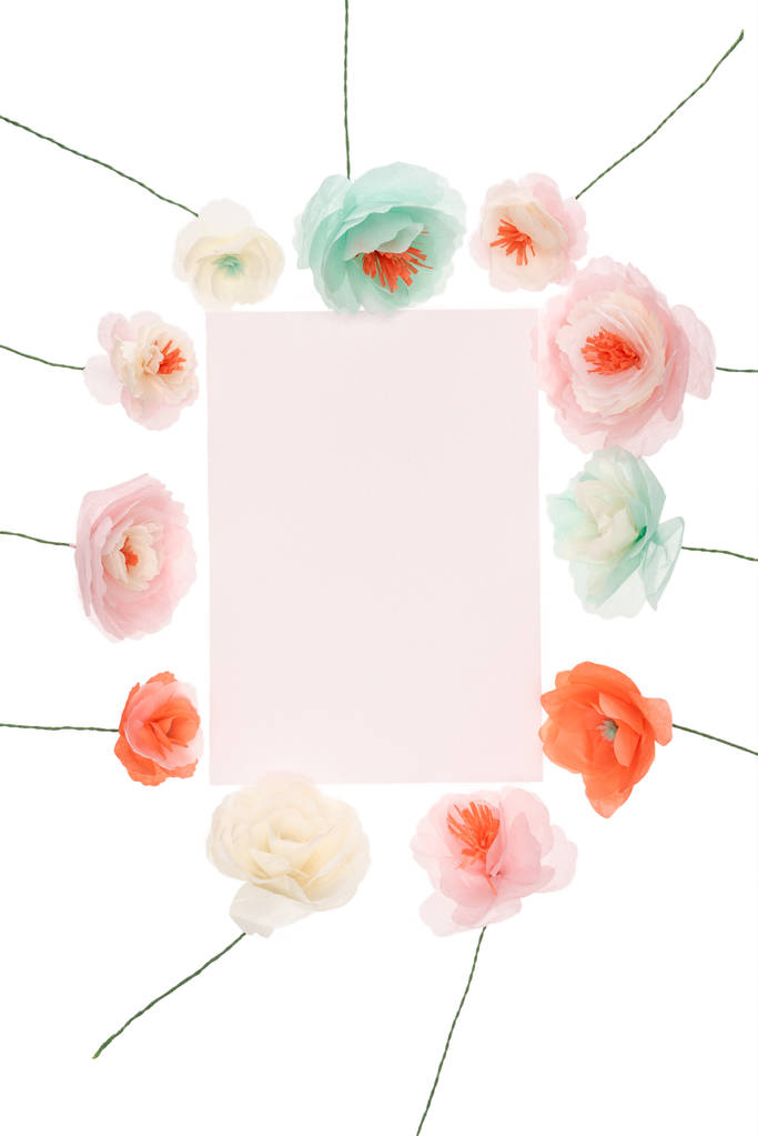 Dekorativní květiny s kartou  - Fotografie, Obrázek