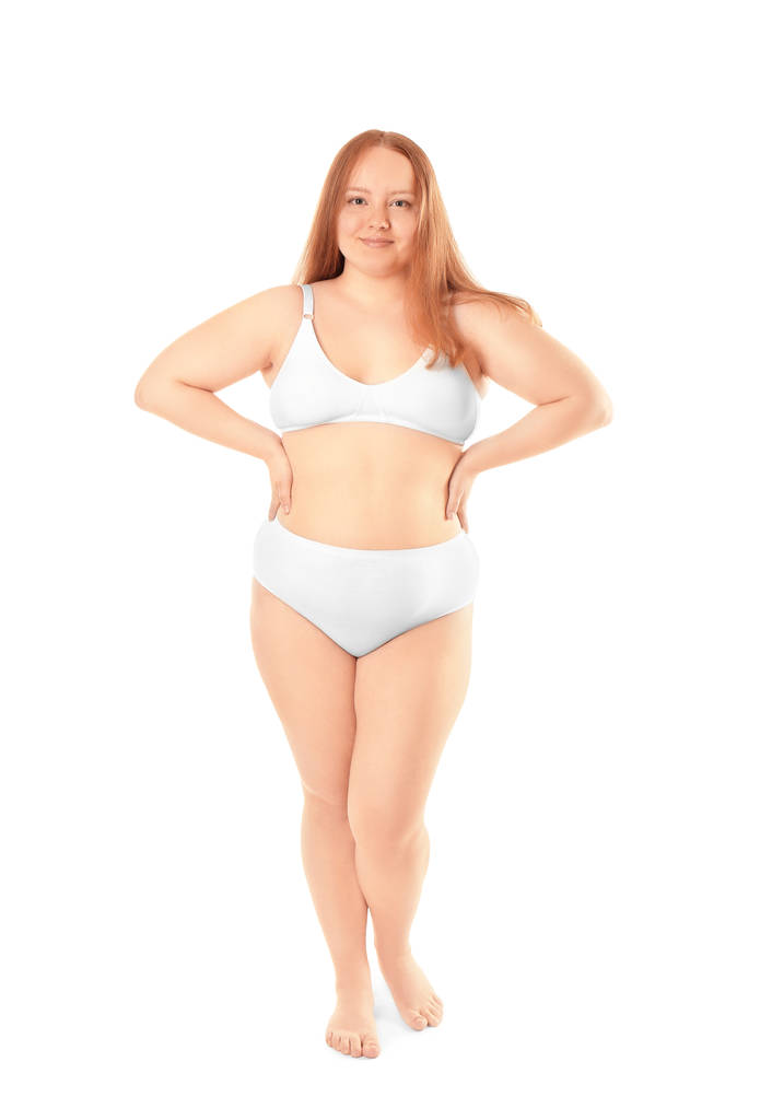Overgewicht jonge vrouw   - Foto, afbeelding