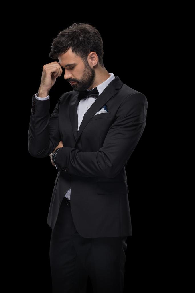 黒のスーツのビジネスマン - 写真・画像