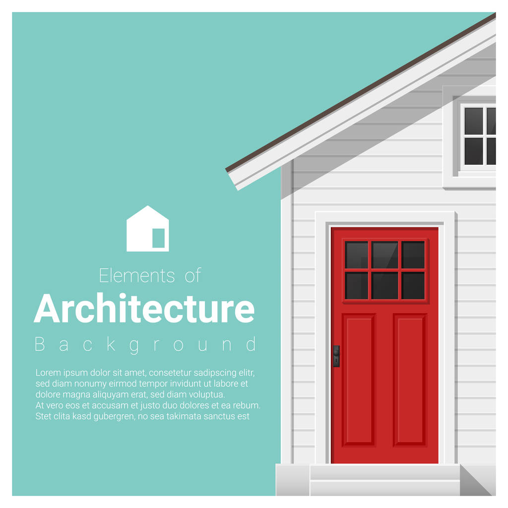 Στοιχεία της αρχιτεκτονικής φόντο με ένα μικρό σπίτι, διάνυσμα, εικονογράφηση  - Διάνυσμα, εικόνα