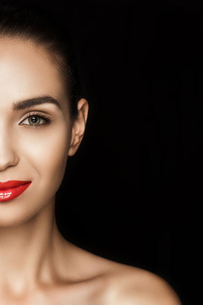 Mujer atractiva con labios rojos
  - Foto, Imagen