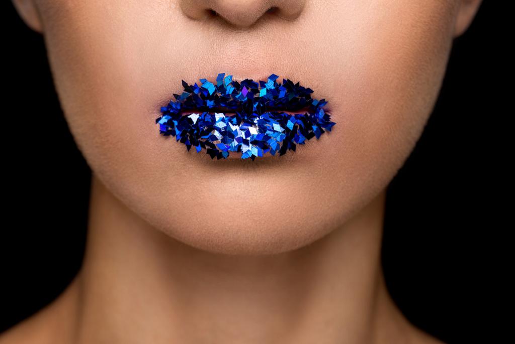 femme à la mode avec des étincelles sur les lèvres
 - Photo, image