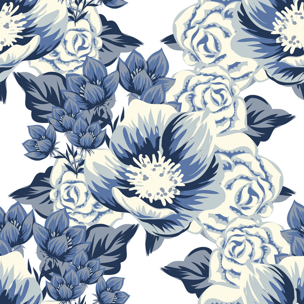Seamless flower pattern - Vector, Image