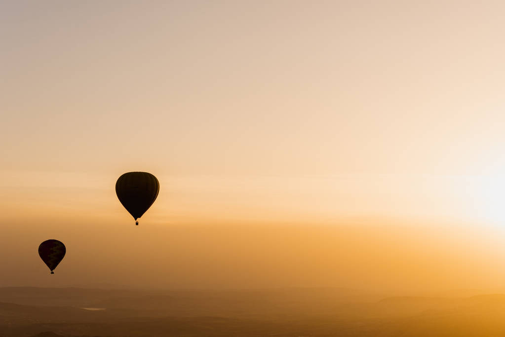Hot air balloons flying over Cappadocia, Turkey - Photo, Image