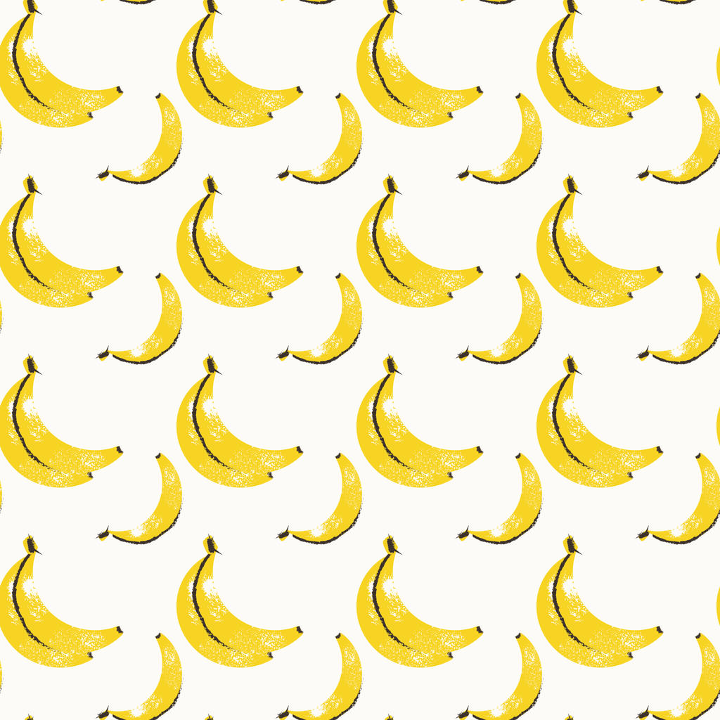 Banana Seamless Pattern Colorful Tropical Ornament Background Style - Vector, Image