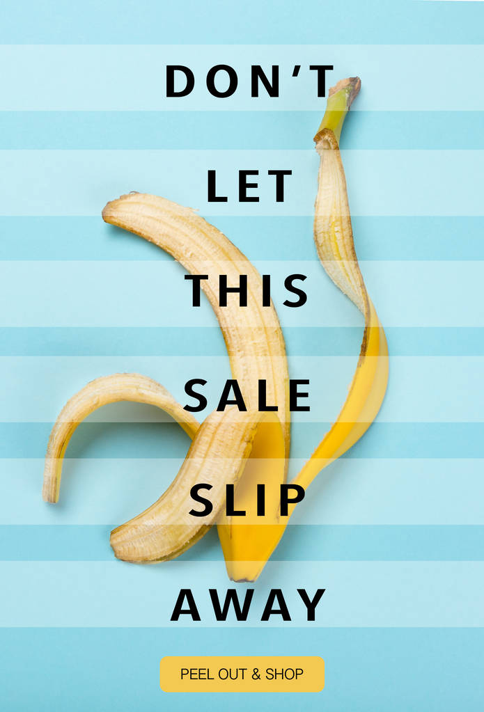 sale banner with banana - Photo, Image