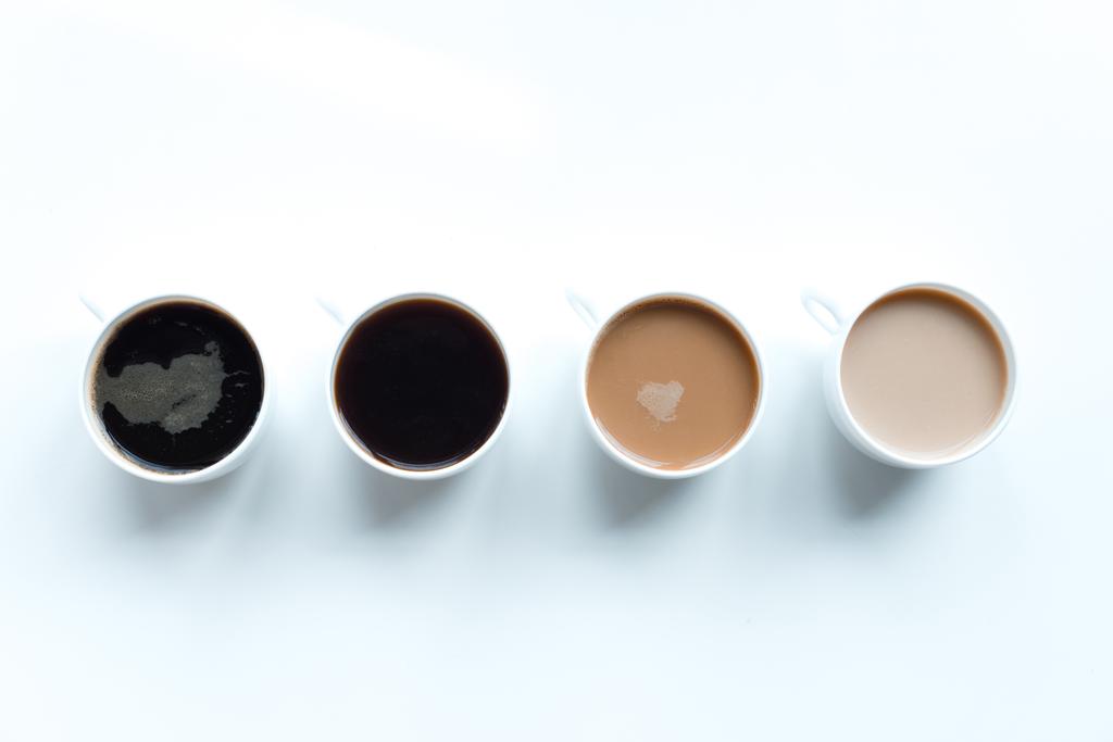 διαφορετικά είδη καφέ σε σειρά  - Φωτογραφία, εικόνα