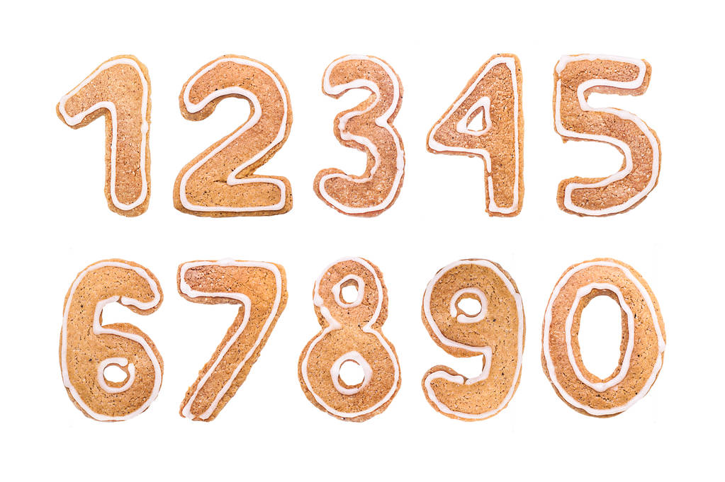 La serie di anno nuovo di numeri da biscotti rossicci
 - Foto, immagini
