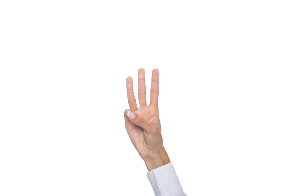 person showing three sign  - Photo, Image