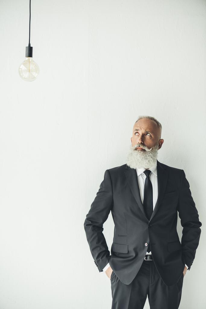 businessman with idea light bulb - Photo, Image